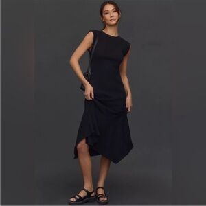 DAILY PRACTICE ANTHROPOLOGIE Sleeveless Asymmetric Midi Dress